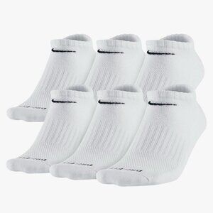 Nike Men's Socks Everyday Cushioned Athletic Training Dri-Fit No-Show 6 Pairs M